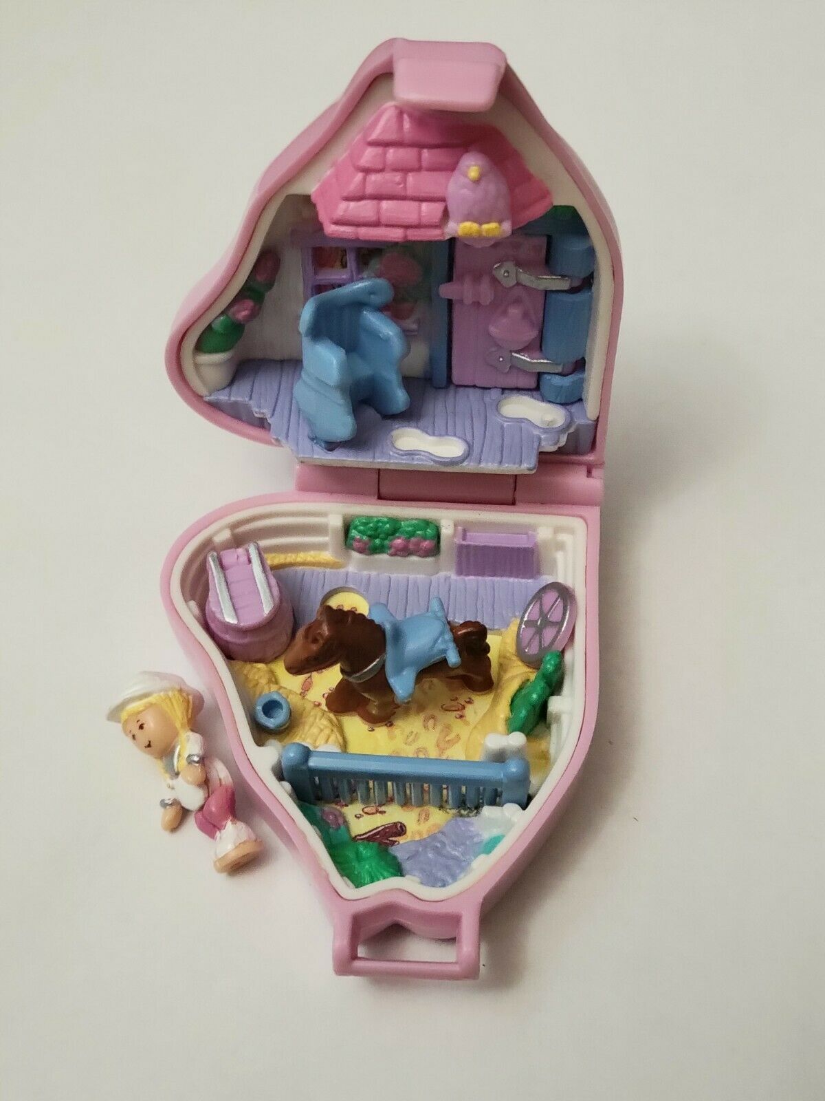 1995 Vintage Bluebird Polly Pocket Western Pony Pink Includes Doll Figure Horse