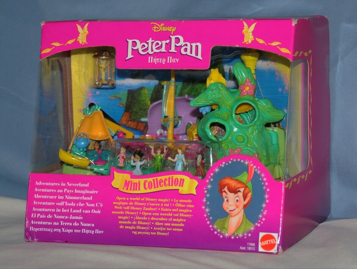 Peter Pan Polly Pocket Adventures In Neverland Nrfb Complete Disney Creased Box